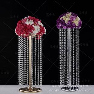 迎宾区摆 铁艺电镀婚庆路引水晶路引结婚婚礼T台用品欧式 新款 欧式