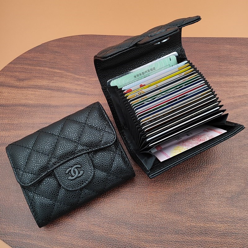 cf鱼子酱卡包女2025新款真皮防磁防盗刷高级感证件收纳.包小巧香