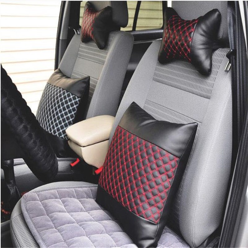 汽车装饰a用品 高档时尚背抱枕 护颈枕头枕 腰靠垫四件套