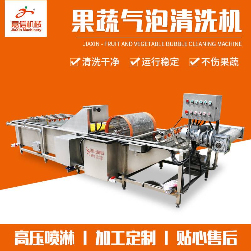 全自动果蔬气泡清洗机 净菜清洗加工设备 叶菜蔬菜清洗流水线