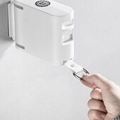 室内不锈钢户外挂晒衣被晾衣架 免打孔304伸缩钢丝晾衣绳 初华