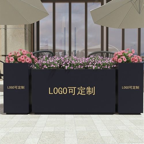 商场户外景观花圃箱售楼部室外广场花圃箱商业街长方形铁艺花圃箱