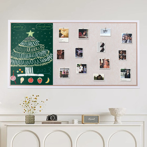 毛毡板照片墙贴磁性黑板组合免打孔教室留言板展示背景墙装饰