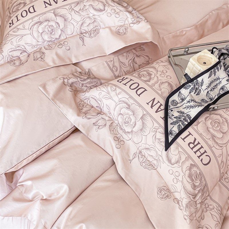 轻奢2024新款100支A类床上高级感四件套少女心被套床笠床单三件套,床上用品,酒店床品套件,淘宝优惠券,粉丝福利购,淘宝优惠卷
