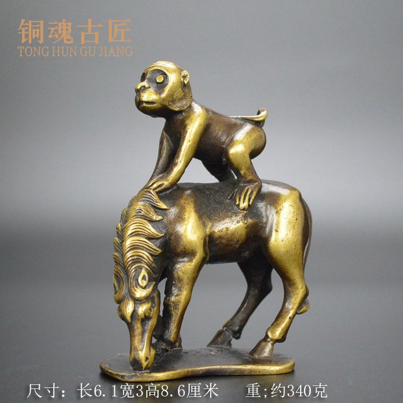 黄铜实心马上猴客厅办公室茶台桌面摆件马上封侯铜工艺品礼品,家居饰品,桌面摆件,淘宝优惠券,粉丝福利购,淘宝优惠卷