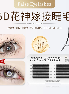 亚妮咔5D花神漫画款嫁接睫毛仙女款浓密LBLC翘多取不散根美睫店用