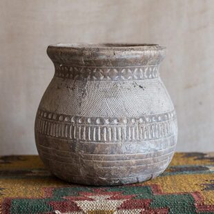 文艺花器无釉土陶陶瓷花瓶艺术瓦罐复古陶花盆粗陶土陶罐庭院文艺