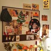 毛毡板墙贴照片墙装 饰背景板软木板免打孔挂墙自粘展示墙贴班级文