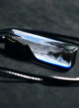 【青木制】手作山海皆可平吊坠树脂滴胶檀木定制首饰情侣礼物品