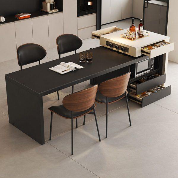 意式极简岩板岛台餐桌一体家用复古风容纳微波炉可伸缩储物中岛台,住宅家具,岛台餐桌,淘宝优惠券,粉丝福利购,淘宝优惠卷