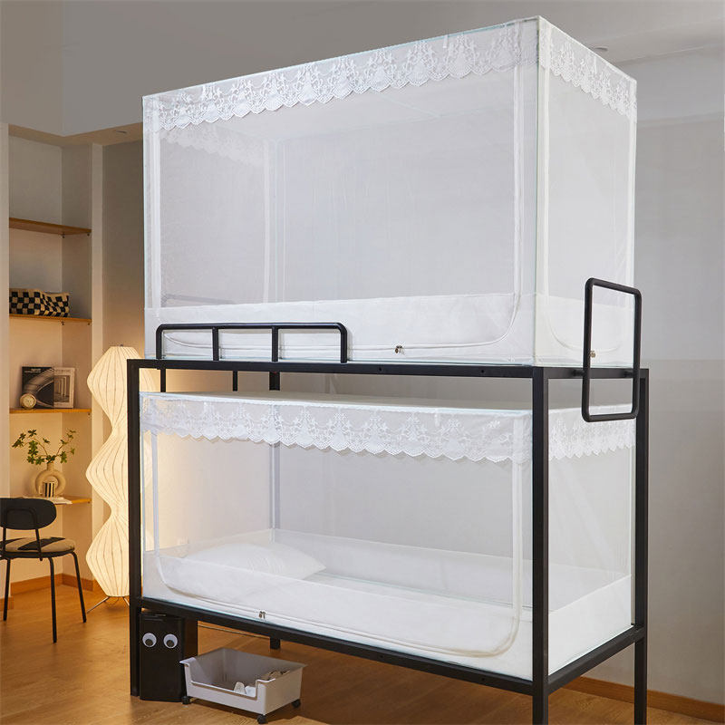 全白色蚊帐学g生宿舍专用上铺下铺通用高中住校生防尘全封闭单人