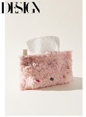 MDESIGN 创意家居毛绒镶钻纸巾袋家具客厅O卧室抽纸盒纸巾抽纸巾