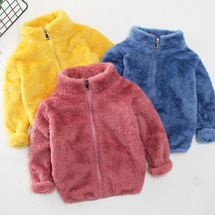 儿童外套男女童春秋冬装上衣宝宝双面绒加厚保暖2023新款洋派软糯