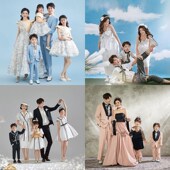 影楼亲子装 艺术拍照写真服装 儿童摄影服装 全家福时尚 家庭套装 新款