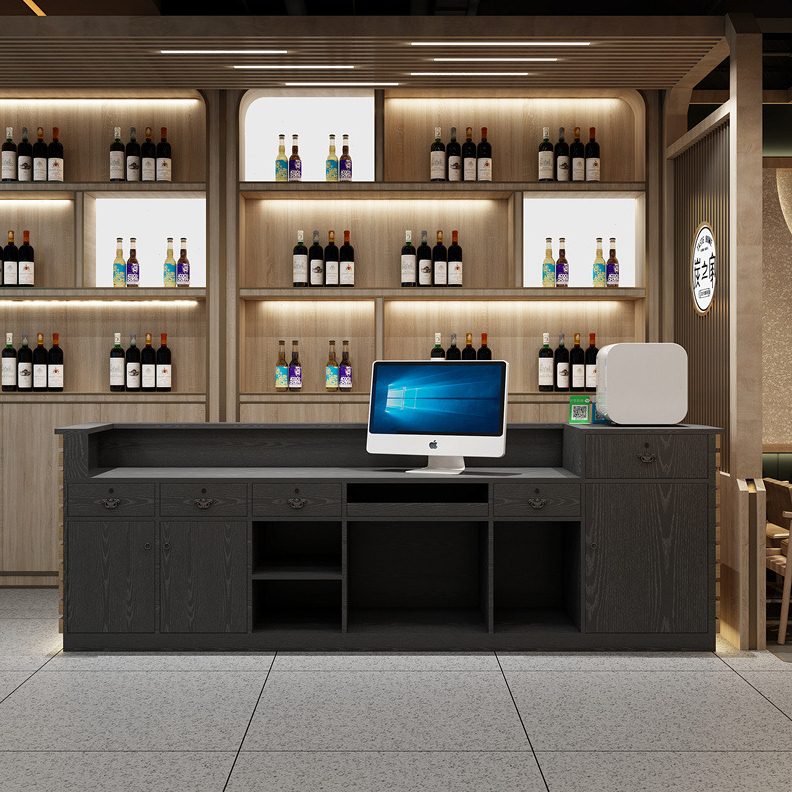 收银台餐饮店饭店吧台餐馆小吃火锅复古前台柜台店铺商用小型实木