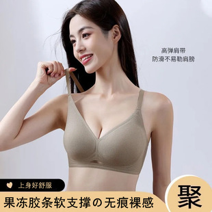 无痕镂空螺纹大尺码 运动美背文 内衣无钢圈小胸聚拢防下垂舒适薄款