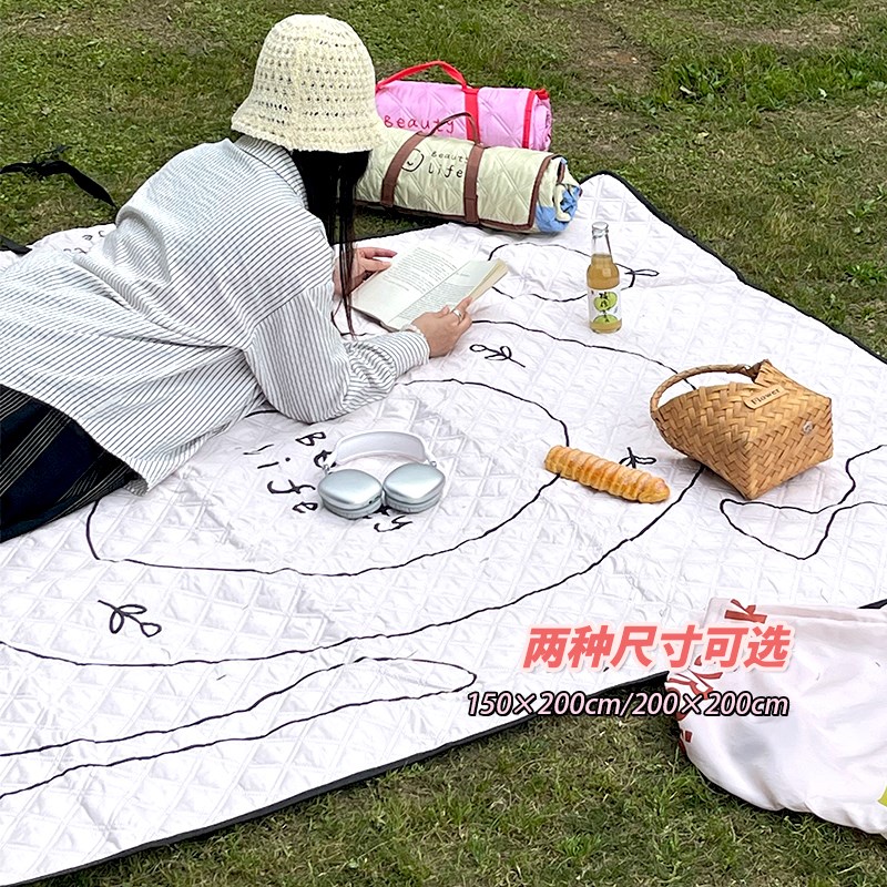 户外野餐垫防潮垫加厚便携春游音乐节加大可爱户外折叠儿童防水垫图片