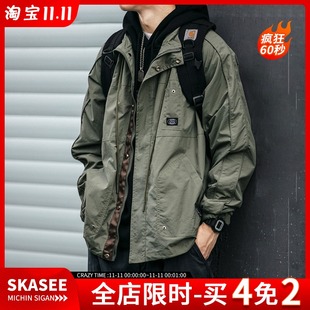 秋冬款 夹克男士 休闲百搭冲锋衣潮流复古外套 翻领工装 日系潮牌猎装