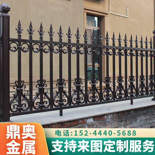简约新中式铝艺护栏围栏铝合金栅栏别墅庭院锌钢铁艺阳台花园栏杆