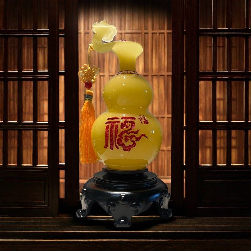 新中式葫芦摆件福禄如意花瓶家居客厅创意现代酒柜电视柜装饰,家居饰品,桌面摆件,淘宝优惠券,粉丝福利购,淘宝优惠卷