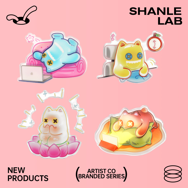 闪乐lab魔鬼猫搓搓贴手工DIY适用iPhone17手机壳捏捏解压趣味治愈