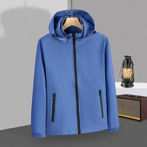 春秋立领连帽单层冲锋衣防风防水户外工作服定制logo团体男女外套