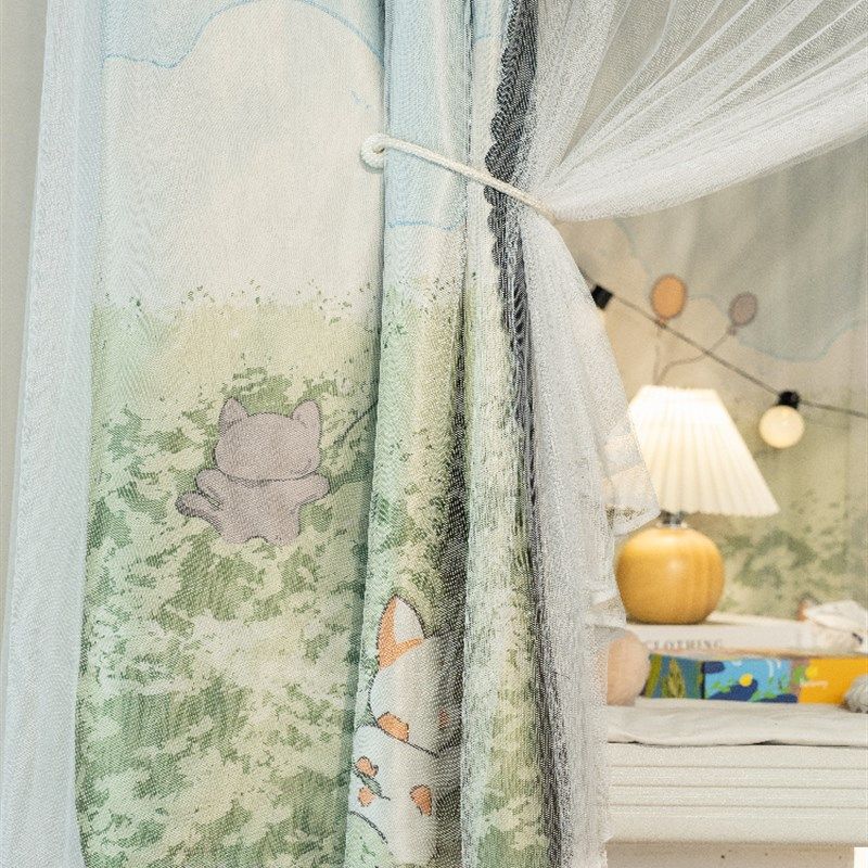 加厚遮光床帘学生宿舍帘子寝室上铺男下铺女生公主风床幔简约挡布