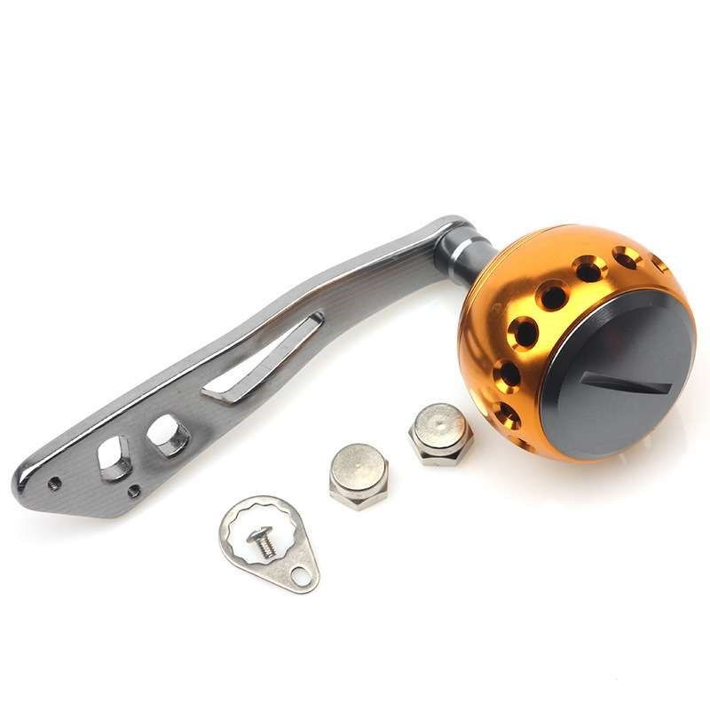 水滴轮摇臂鼓轮渔轮金属手柄配件筏H轮改装摇柄摇把握丸单双柄