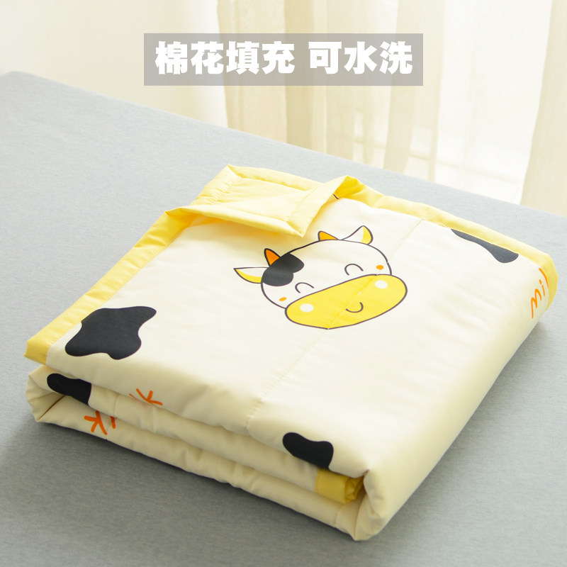 儿童夏凉被纯棉花可水洗薄款婴儿宝宝空调被全棉幼儿园暖气房