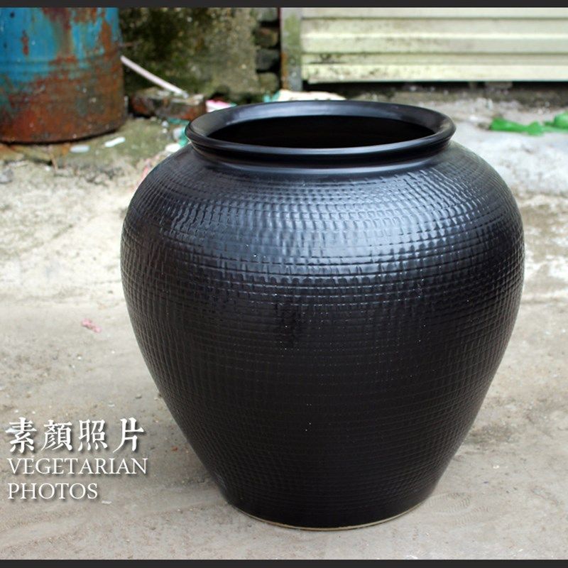 复古景观流水大陶罐陶瓷落地大花瓶客厅酒店大堂插花瓶摆设字画缸