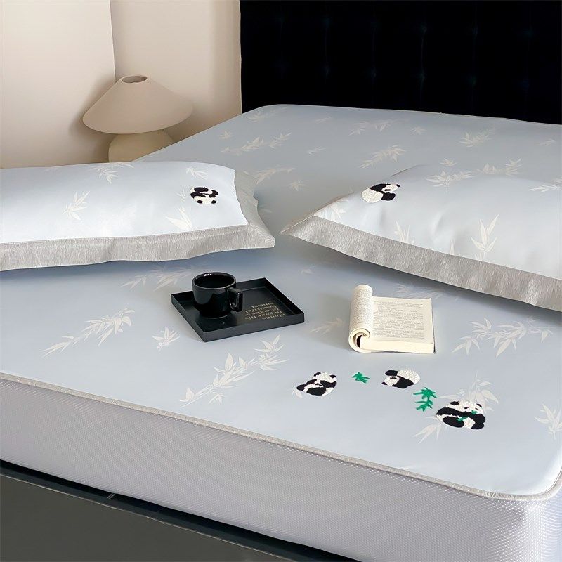 夏季冰丝凉席三件套凉感刺绣床笠可机洗折叠空调房1.5米1.8米软席,床上用品,冰丝席,淘宝优惠券,粉丝福利购,淘宝优惠卷