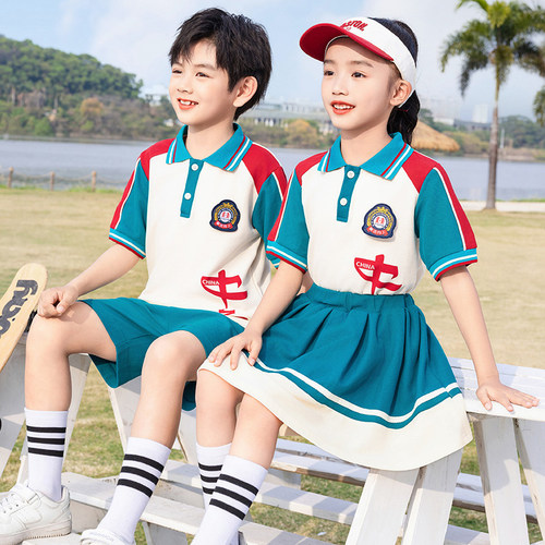 幼儿园园服夏装纯棉儿童小学生班服校服运动会毕业照演出服学院风