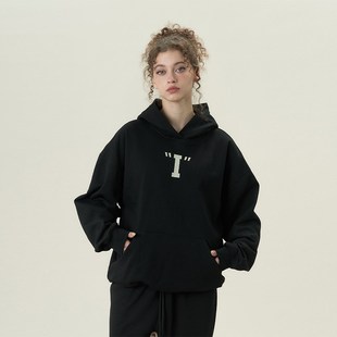 外套男女秋冬 复古重磅400g连帽卫衣帽衫 11E II人胸前印花美式