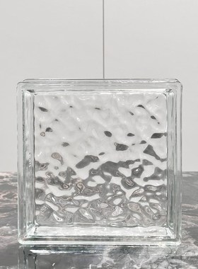 新款实心砖冰晶纹白色透光v不透明方形玻璃砖浴室玄关水晶砖隔断