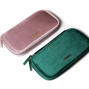 包邮大容量收纳袋子粉12支扫工具以绿色化妆刷包上丝绒便携彩妆