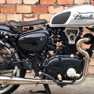 改装可调B前复古J排气手工贝纳利尾段40帝国厚浪低沉浑中段声0段