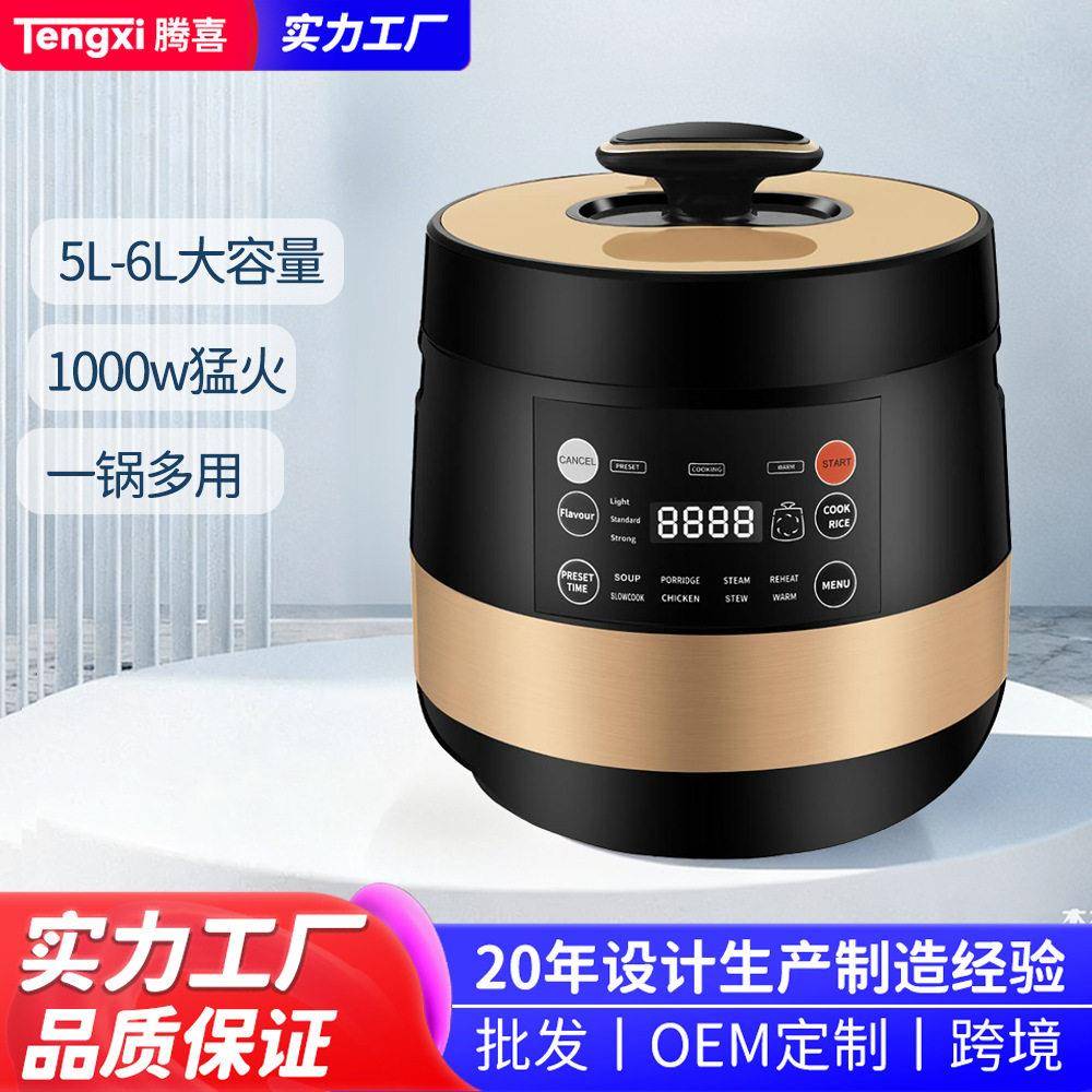 外贸跨境工厂商用电压力锅5L/6L大容量家用自动智能电饭煲压锅