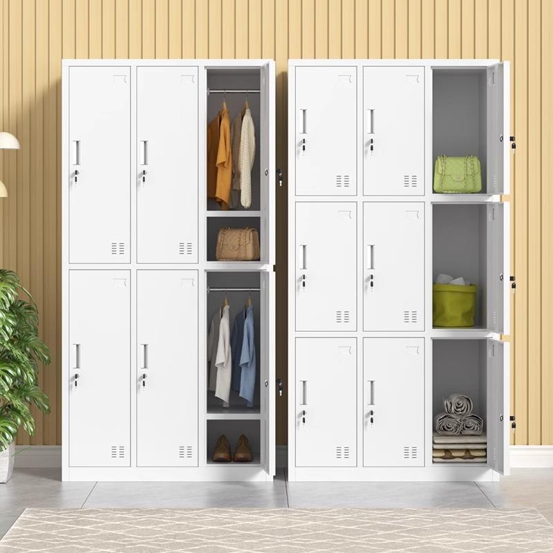 钢制更衣柜员工铁皮储物柜子工厂宿舍车间带锁碗柜多门鞋柜存包柜