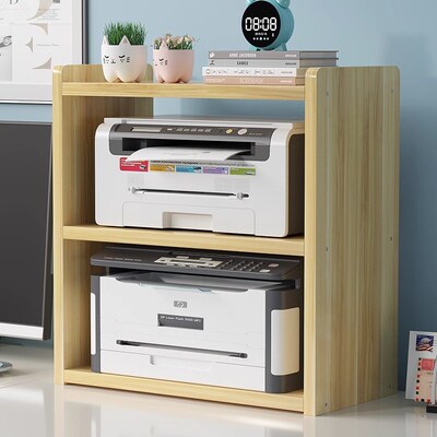 打印机架子置物架桌面扩大神器双层复印机放置柜办公桌.多层收纳
