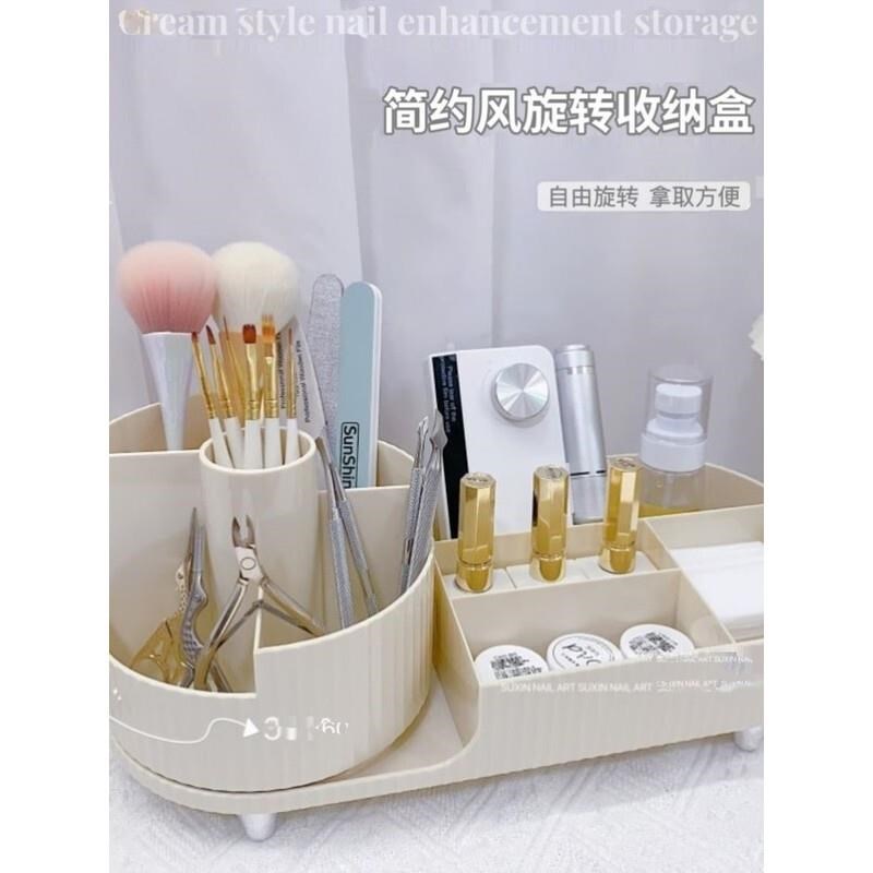 美甲多功能旋转工l具收纳盒大容量粉尘刷光疗笔笔筒甲油胶置物架