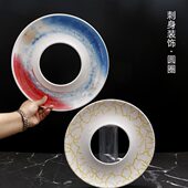 酒店意境菜缀盘盘摆件装 饰摆菜餐饮点刺身姿造品海鲜饰三文鱼