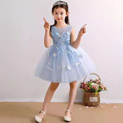 儿童礼服公主裙女童蓬蓬纱花童钢琴演出服小主持人走秀晚礼服夏