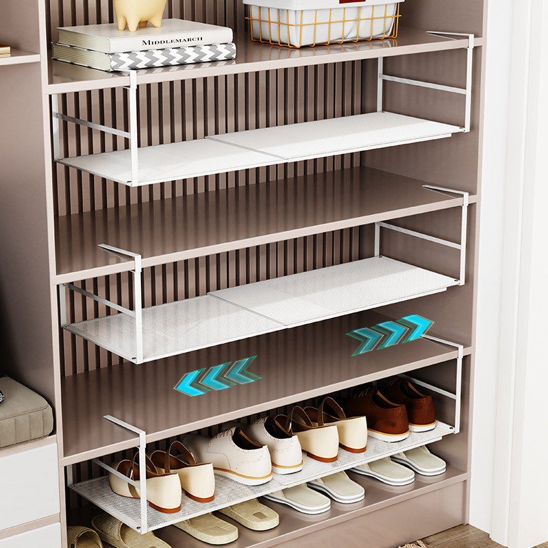 鞋托架下挂式可调节鞋架鞋柜置物架鞋子收纳神器双层伸缩分层家用,收纳整理,鞋子收纳架,淘宝优惠券,粉丝福利购,淘宝优惠卷