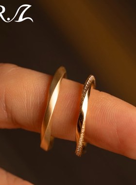 Z先生925银莫比乌斯环培育钻B石情侣对戒结婚求婚简约闭口婚戒