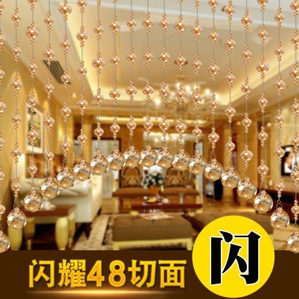 水晶珠帘门帘客餐厅隔断帘玄关卧室家用装饰北欧帘子免打孔半挂帘,居家布艺,珠帘/挂帘,淘宝优惠券,粉丝福利购,淘宝优惠卷