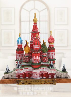 俄罗斯建筑摆件瓦西里升天教堂 生活艺术摆件 手工彩绘树脂工艺品