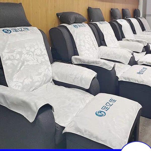 防滑足浴沙发巾四件套两件套足疗用品按摩床布美甲沙发垫沐足毛巾
