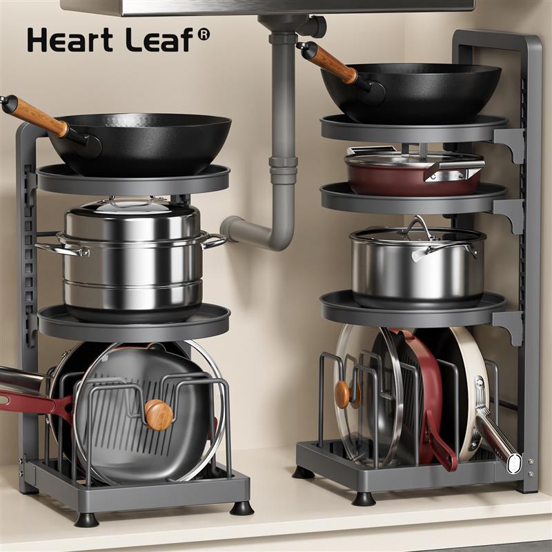 厨房锅具多层置物架家用台面多功能下水槽收纳橱柜内分层放锅架子