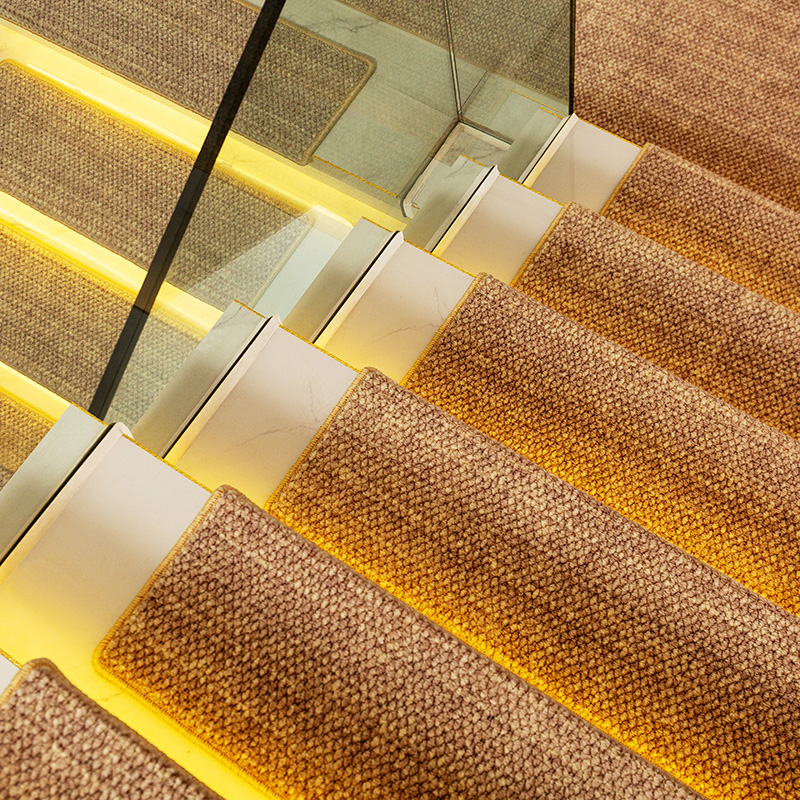 进口高端羊毛楼梯踏步垫复式实木楼梯地毯阶梯式防滑Y自粘楼梯地