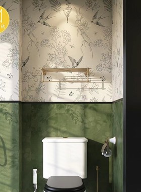 法式燕子花砖绿色复古卫生间瓷砖浴室I厨房墙砖厕所阳台防滑地砖